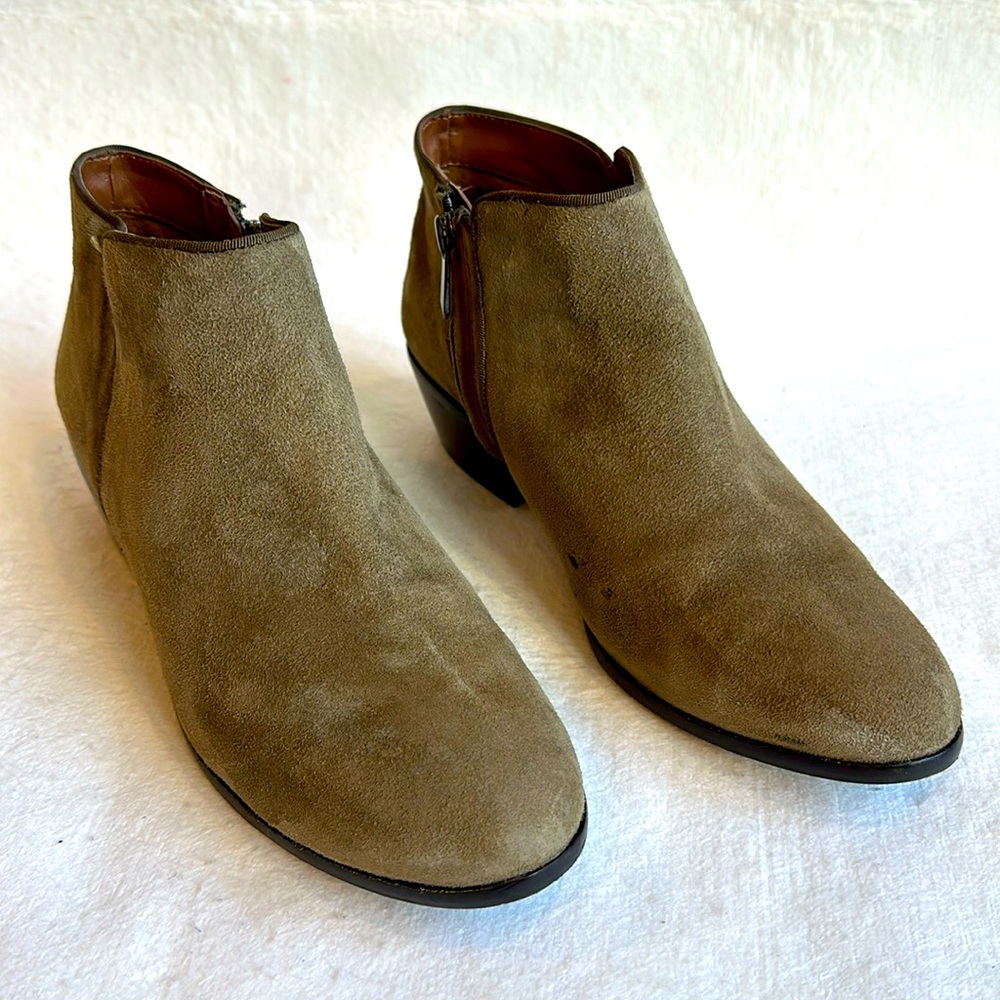 Sam Edelman Leather Suede Ankle Booties in Olive Green/ Gray size 8